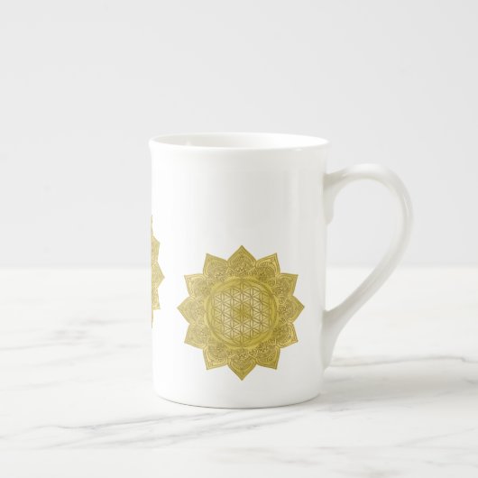花 – インディアン曼荼羅4 ボーンチャイナマグカップ (右)