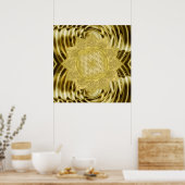 花 – インディアン曼荼羅4 ポスター (キッチン)