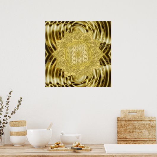 花 – インディアン曼荼羅4 ポスター (キッチン)