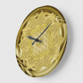 花 – インディアン曼荼羅4 ラージ壁時計 (傾斜)