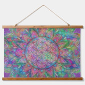 花 – インディアン曼荼羅7c 吊り下げ型タペストリー (正面)