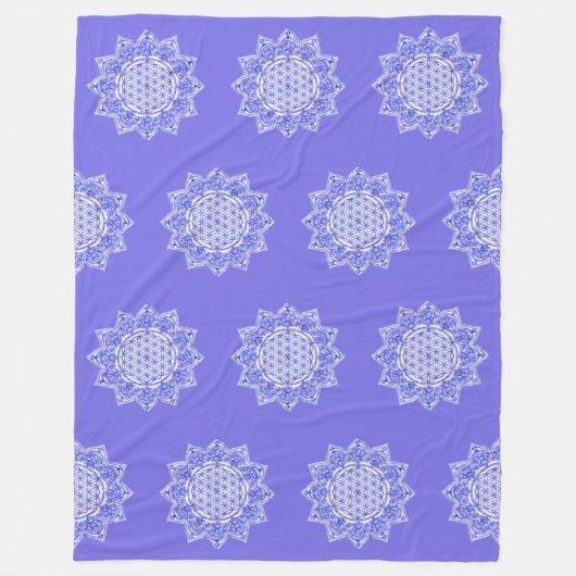 花 – インド曼荼羅5 フリースブランケット (正面)