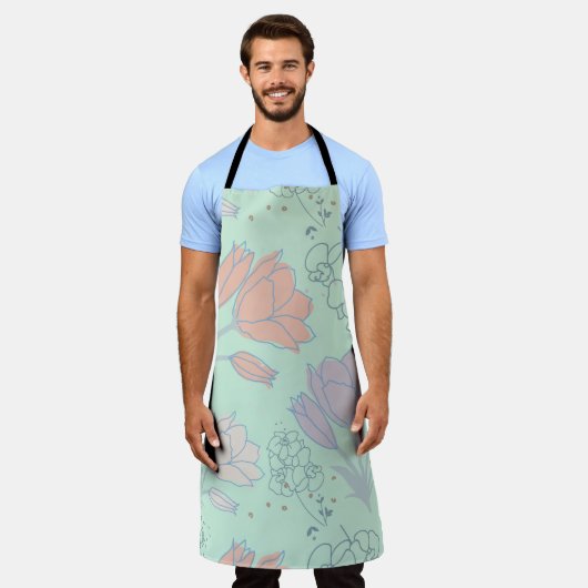 花 エプロン (着用した状態)