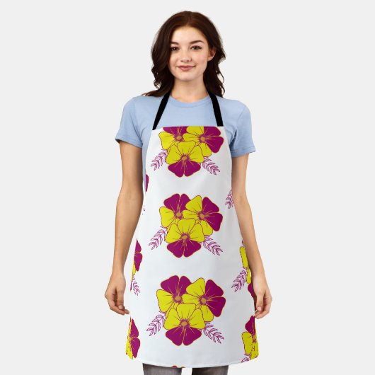 花 エプロン (着用した状態)