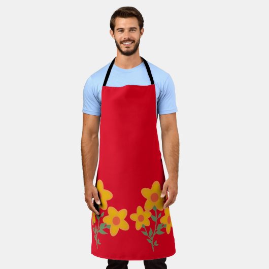 花 エプロン (着用した状態)