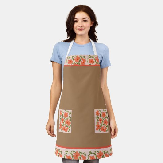 花 エプロン (着用した状態)