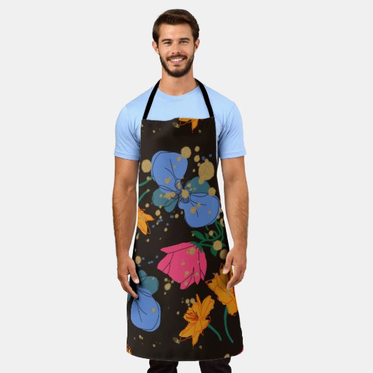 花 エプロン (着用した状態)