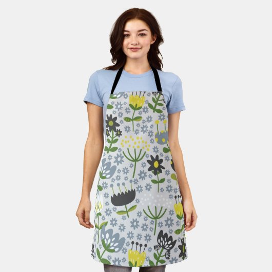 花 エプロン (着用した状態)