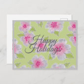 花 エレガンス ハッピー ホリデー 誕生日カード シーズンポストカード (正面/裏面)