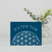 花 – オリジナル無地の形 箔シーズンポストカード (立ち正面)