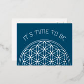 花 – オリジナル無地の形 箔シーズンポストカード (正面/裏面)