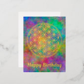 花 – オリジナル無地の形 箔招待状ポストカード (正面/裏面)