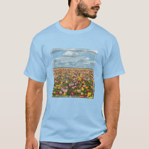 花 オレゴン州ウィラメットバレーチューリップ Tシャツ