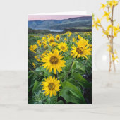 花 |オレゴン、バルソムートコロンビア川 カード (黄色い花)