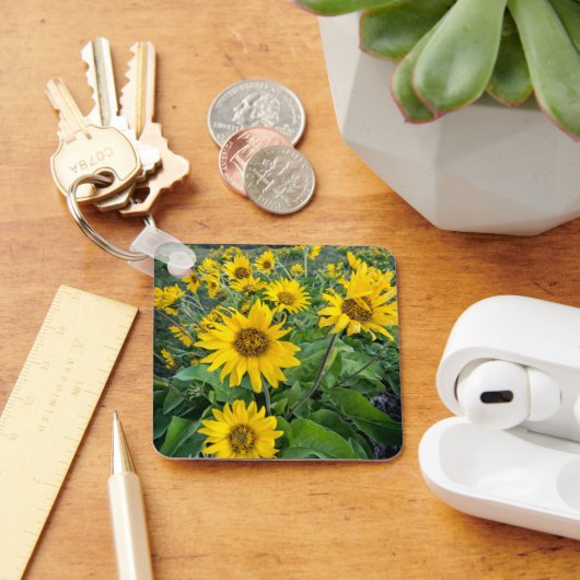 花 |オレゴン、バルソムートコロンビア川 キーホルダー (デスク)