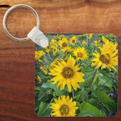 花 |オレゴン、バルソムートコロンビア川 キーホルダー (正面)