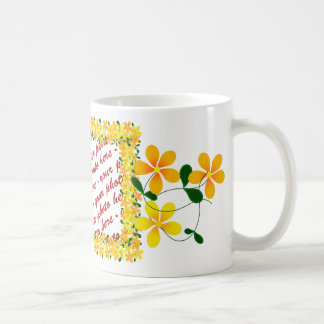 花(オレンジと黄色の枠) コーヒーマグカップ