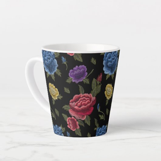 花 カフェラテマグ (左アングル)