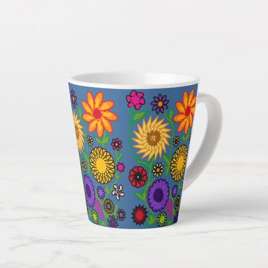 花 カフェラテマグ (右アングル)