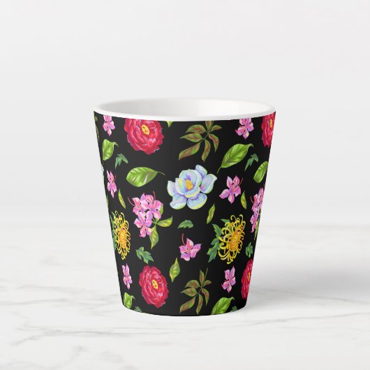 花 カフェラテマグ (正面)