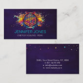 花 – カラフル(ばちゃばちゃ)跳ねる名刺 名刺 (正面/裏面)