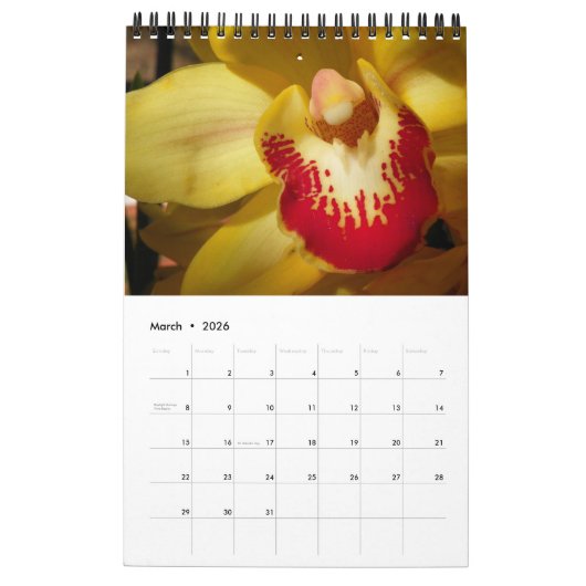 花 カレンダー (3月 2026)