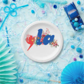 花（カンマ） ペーパープレート (パーティー)