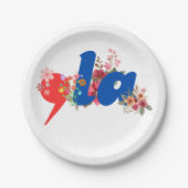 花（カンマ） ペーパープレート (正面)