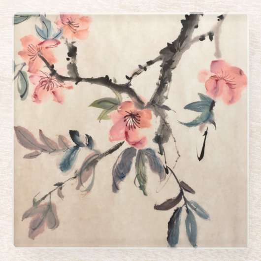 花 ガラスコースター (正面)