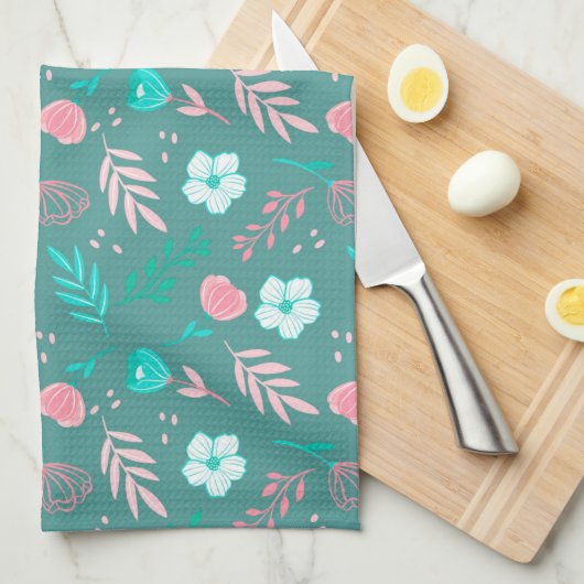 花 キッチンタオル (四つ折り)
