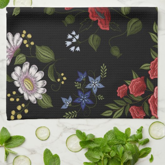 花 キッチンタオル (折り畳み)