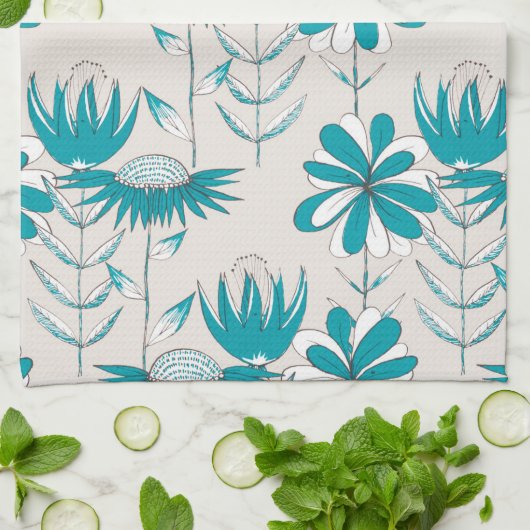 花 キッチンタオル (折り畳み)