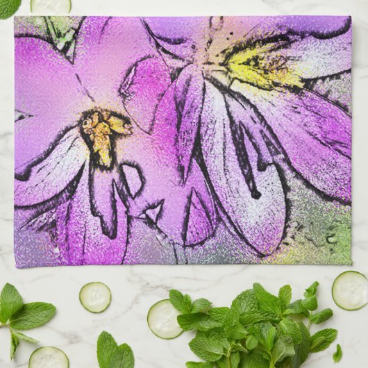 花 キッチンタオル (折り畳み)