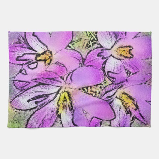 花 キッチンタオル (横)