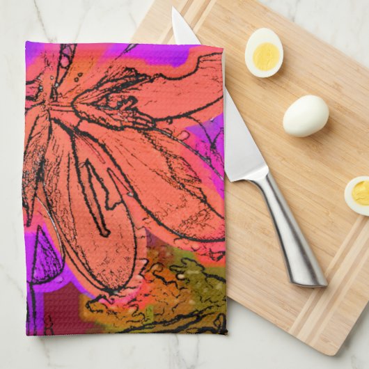 花 キッチンタオル (四つ折り)