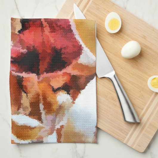 花 キッチンタオル (四つ折り)