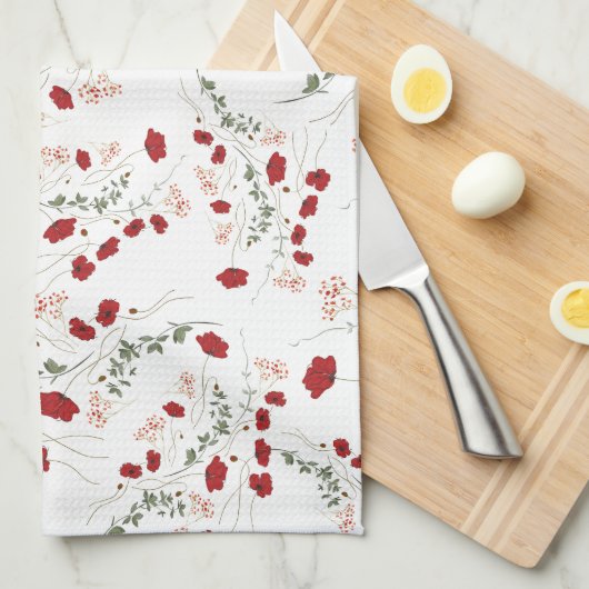 花 キッチンタオル (四つ折り)