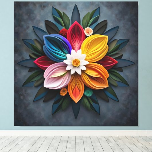 花 キャンバスプリント (インサイチュ (ウッドフロア))