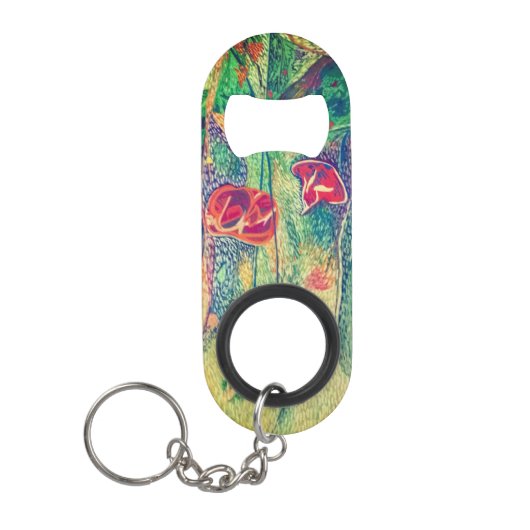 花 キーホルダー栓抜き (正面)