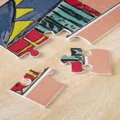 花、ギター、コーヒーアールデコ ジグソーパズル (側面)