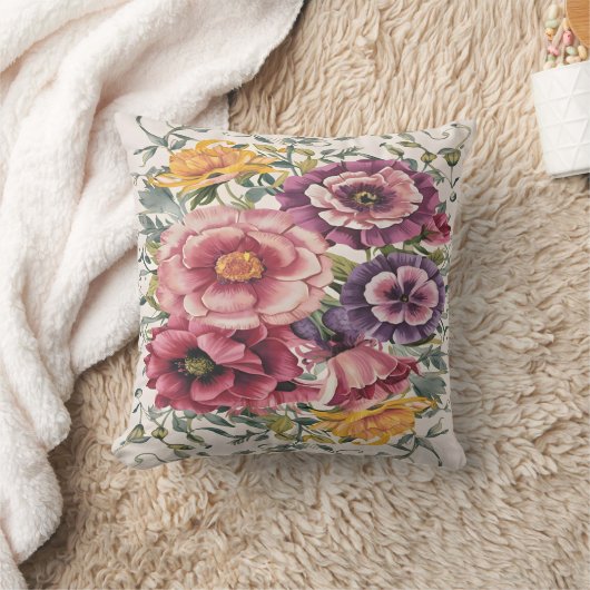 花 クッション (ブランケット)