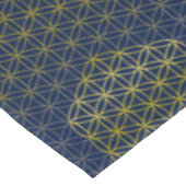 花 – グリッドパターン金ゴールド銀 テーブルクロス (アングル)