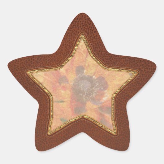 花 – ケシ – オレンジケシ 星シール (正面)