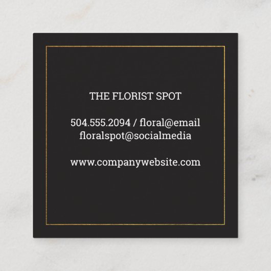 花 |ケータリング |植物模様 スクエア名刺 (裏面)