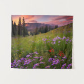 花 |コロラド州の紫色の野生の花 タペストリー (正面(横))