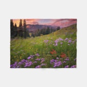 花 |コロラド州の紫色の野生の花 フリースブランケット (正面(横))