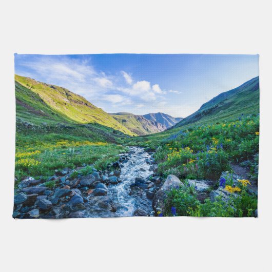 花 |コロラド州ワイルドフラワー キッチンタオル (横)