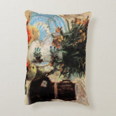 花、コーヒーポットとフルーツby Vincent vanゴッホ アクセントクッション (裏面(縦))