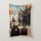 花、コーヒーポットとフルーツby Vincent vanゴッホ アクセントクッション (正面(垂直))