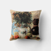 花、コーヒーポットとフルーツby Vincent vanゴッホ クッション (裏面)